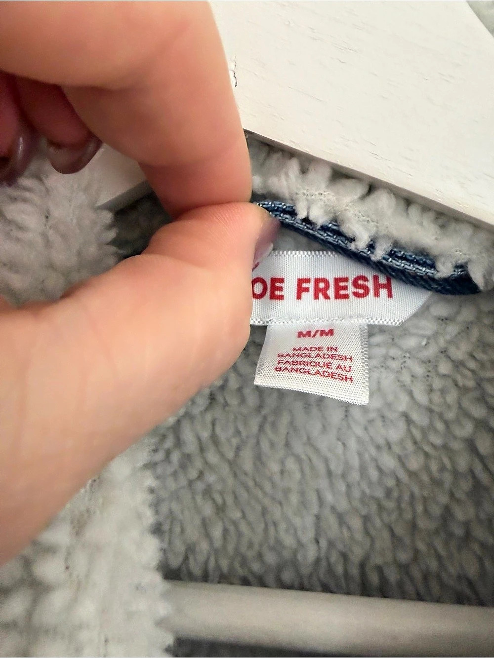 Joe Fresh Sherpa Collar Denim Trucker Jacket - Picture 3 of 3